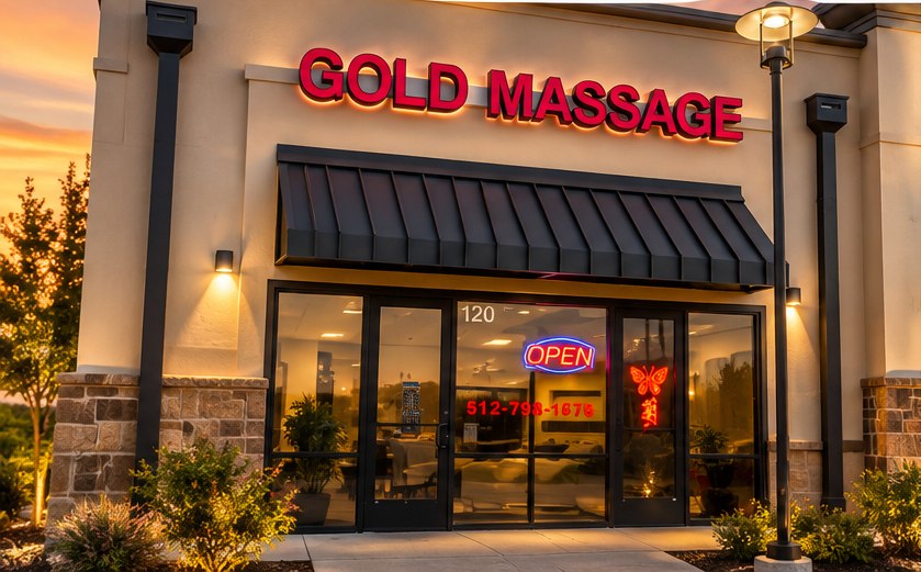 Gold Massage storefront entrance