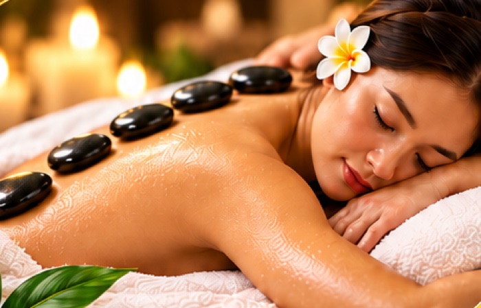 Illustrative hot stone massage artwork supplied by Gold Massage